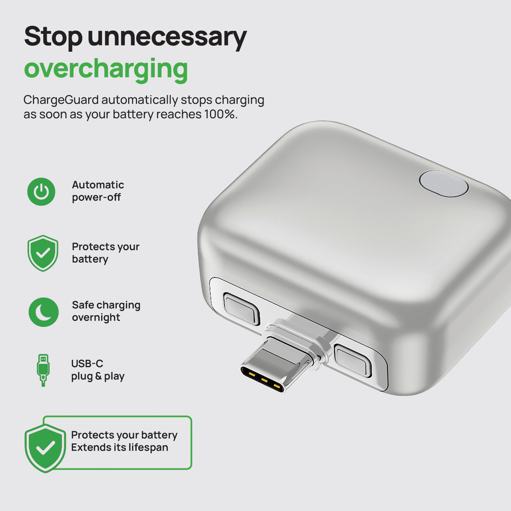 XD Xclusive ChargeGuard USB-C-Adapter mit automatischer Abschaltung, bedruckbar