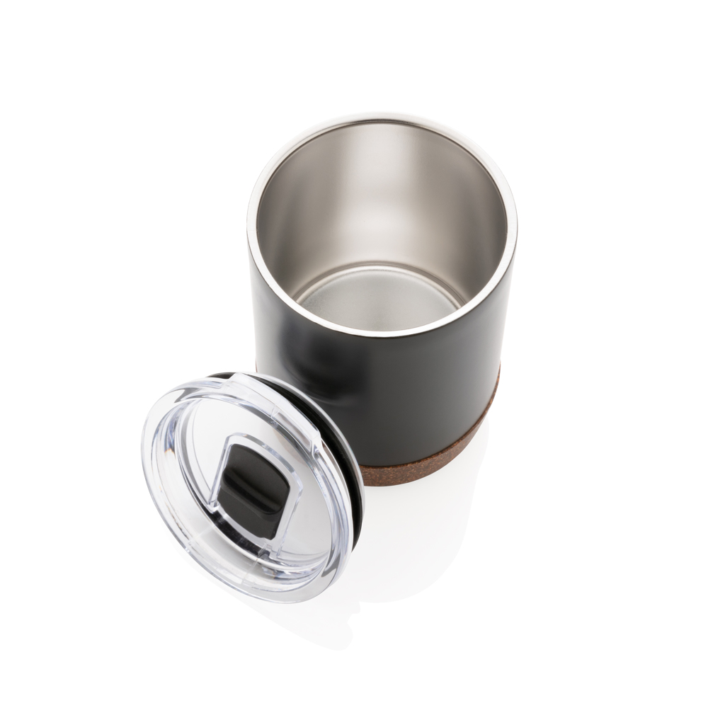 XD Collection Vakuum-Kaffeetasse RCS rSteel & Kork 180 ml mit Logo