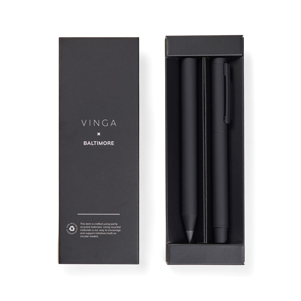 VINGA Baltimore RCS Stifteset aus recyceltem Edelstahl und Aluminium