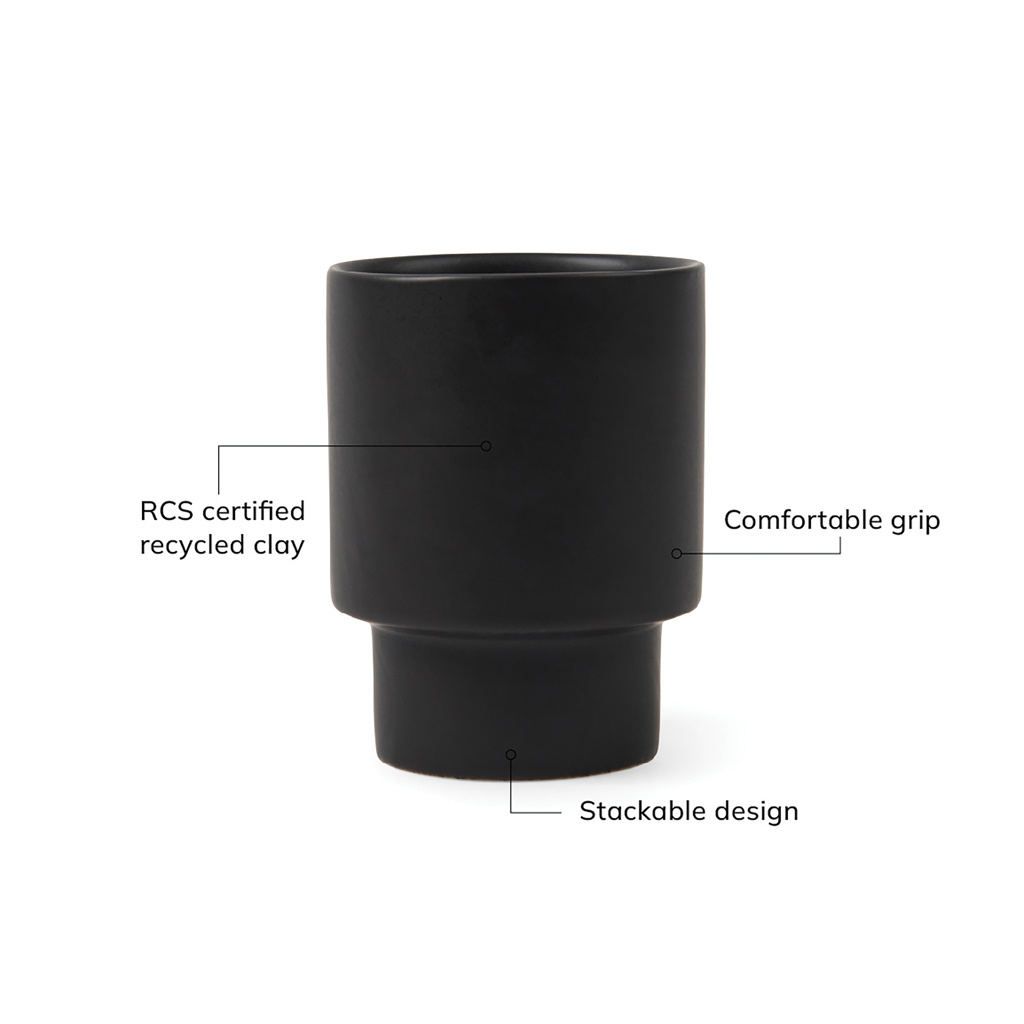 VINGA Nagano RCS Becher 250 ml aus recyceltem Ton, stapelbar, bedruckbar