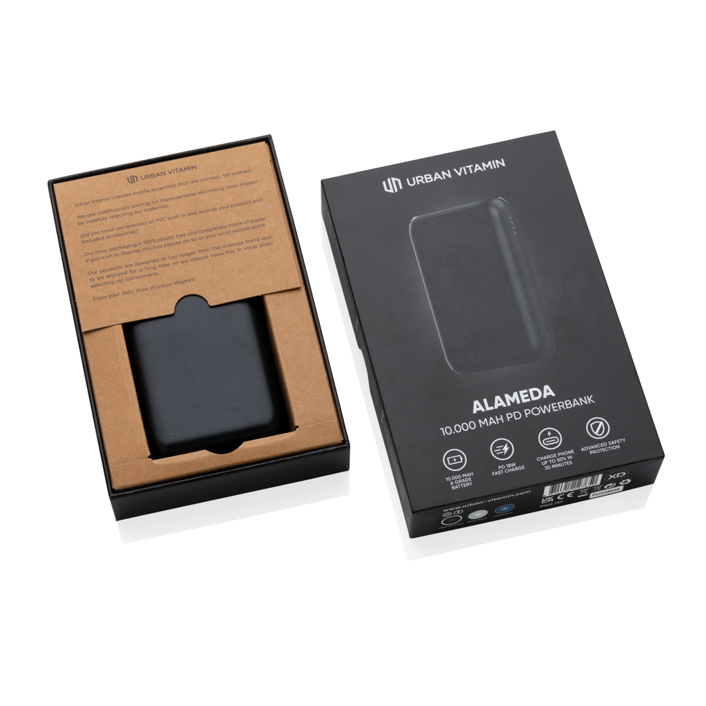 Urban Vitamin Alameda 10.000mAh 18W PD Powerbank mit Logo bedrucken Urban Vitamin Alameda 10.000mAh 18W PD Powerbank mit Logo bedrucken