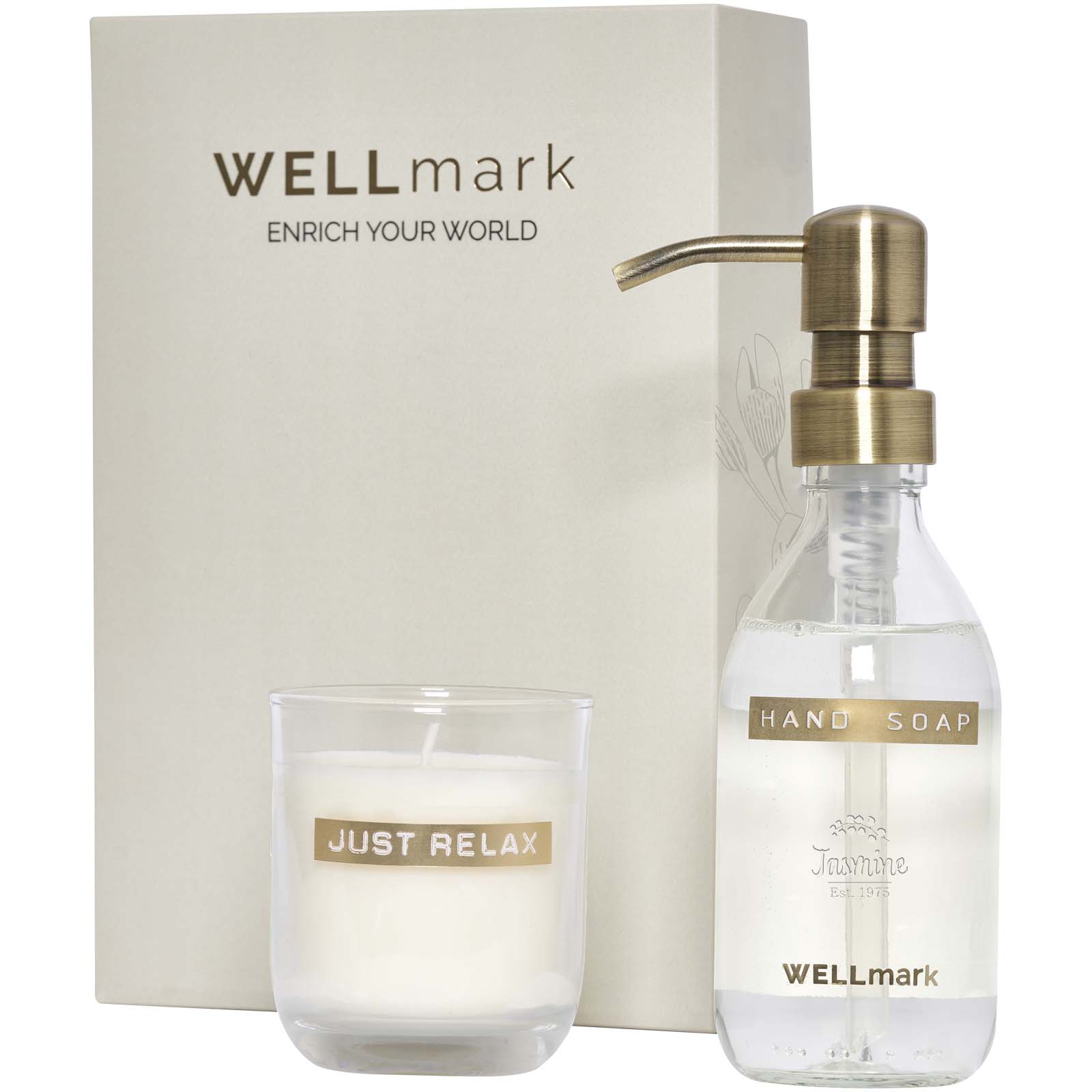 Wellmark Discovery 250 ml Handseifenspender und 150 g Duftkerze im Set Wellmark Discovery 250 ml Handseifenspender und 150 g Duftkerze im Set