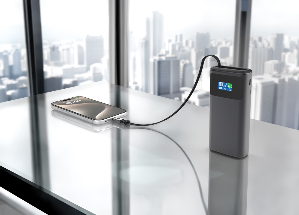XD Xclusive Quantum RCS Powerbank 10.000mAh 45W mit TFT-Display, bedruckbar