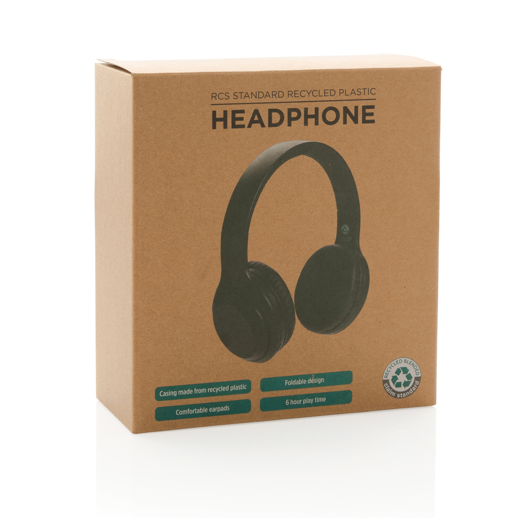 XD Collection Bluetooth-Kopfhörer aus recyceltem ABS, faltbar, mit Logo
