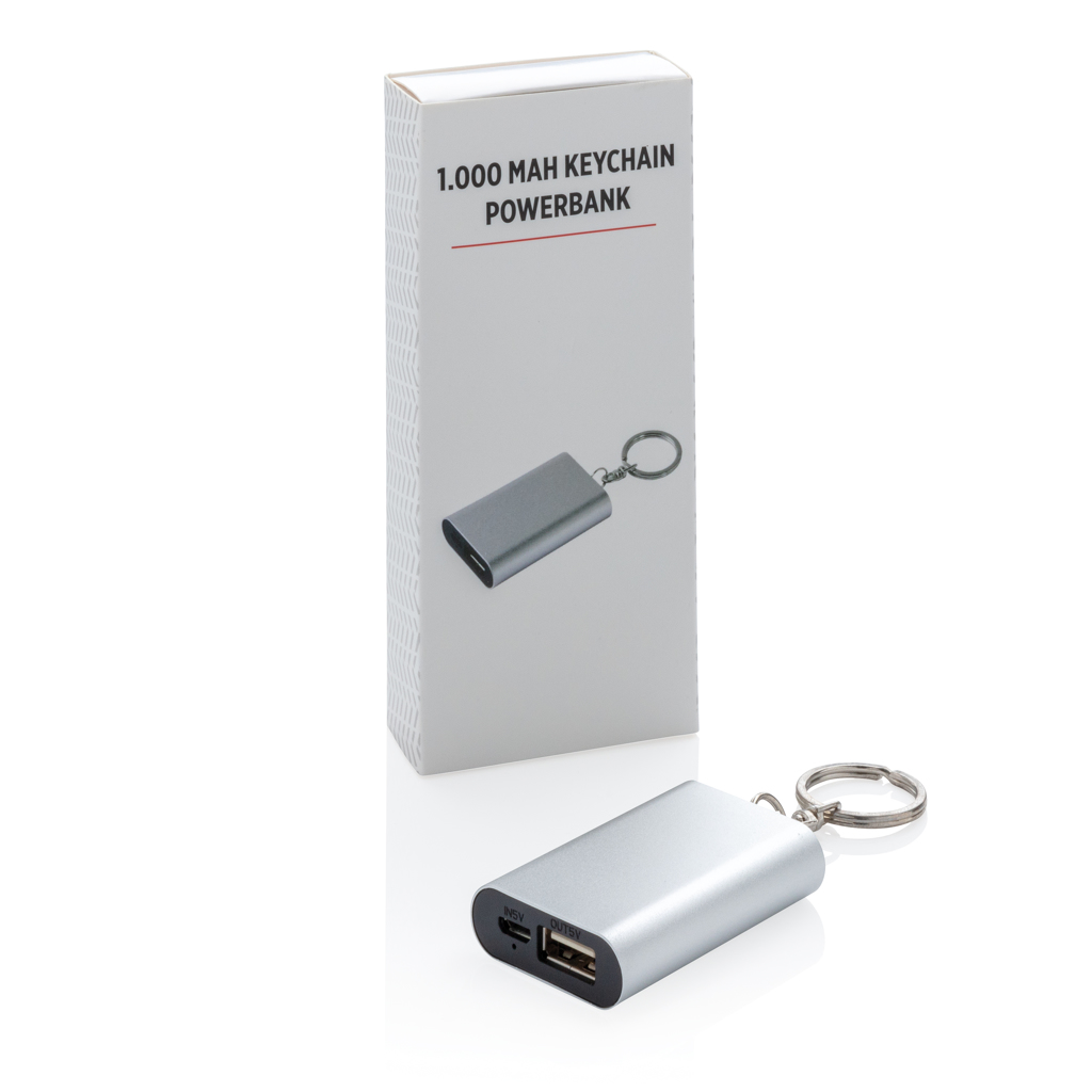 XD Collection Schlüsselanhänger-Powerbank 1.000 mAh Aluminium, bedruckbar