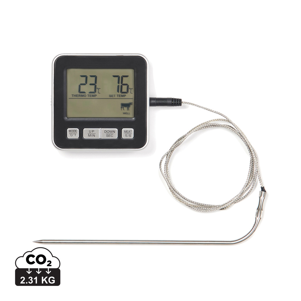 VINGA Hays Küchenthermometer mit Timer & Alarm – Tampondruck-veredelbar