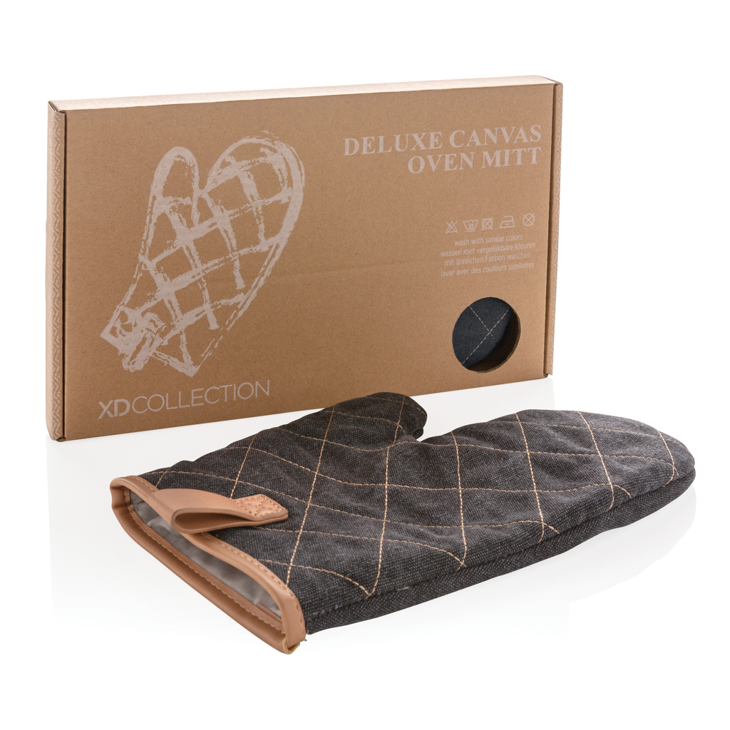 Gastro Canvas Ofenhandschuh 16oz – Hitzeschutz, schwarz