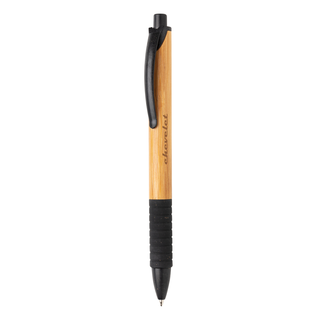 Bambus & Weizenstroh Stift mit Gravur oder Tampondruck