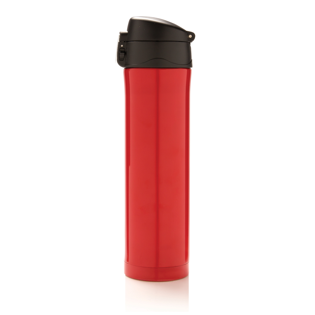 XD Collection Easy Lock Vakuum-Thermosflasche 450 ml Edelstahl rot mit Logo XD Collection Easy Lock Vakuum-Thermosflasche 450 ml Edelstahl rot mit Logo