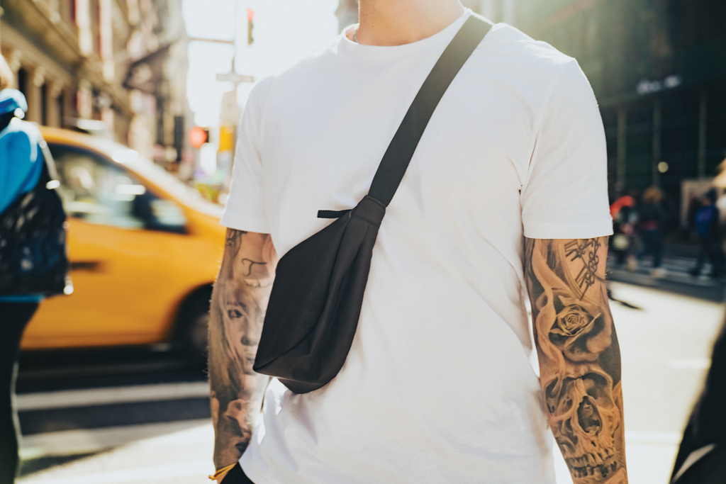 XD Collection Crescent AWARE RPET Sling-Tasche, recyceltes Polyester, bedruckbar XD Collection Crescent AWARE RPET Sling-Tasche, recyceltes Polyester, bedruckbar