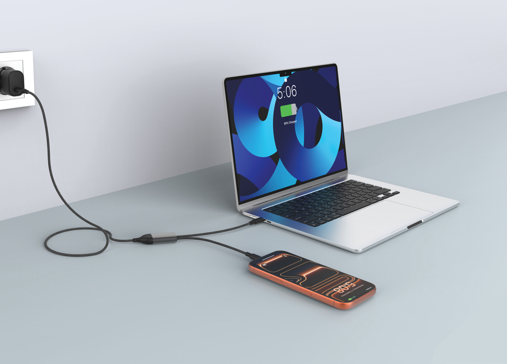 XD Xclusive Terra 100W-Ladekabel mit zwei USB-C-Ausgängen, bedruckbar mit Logo