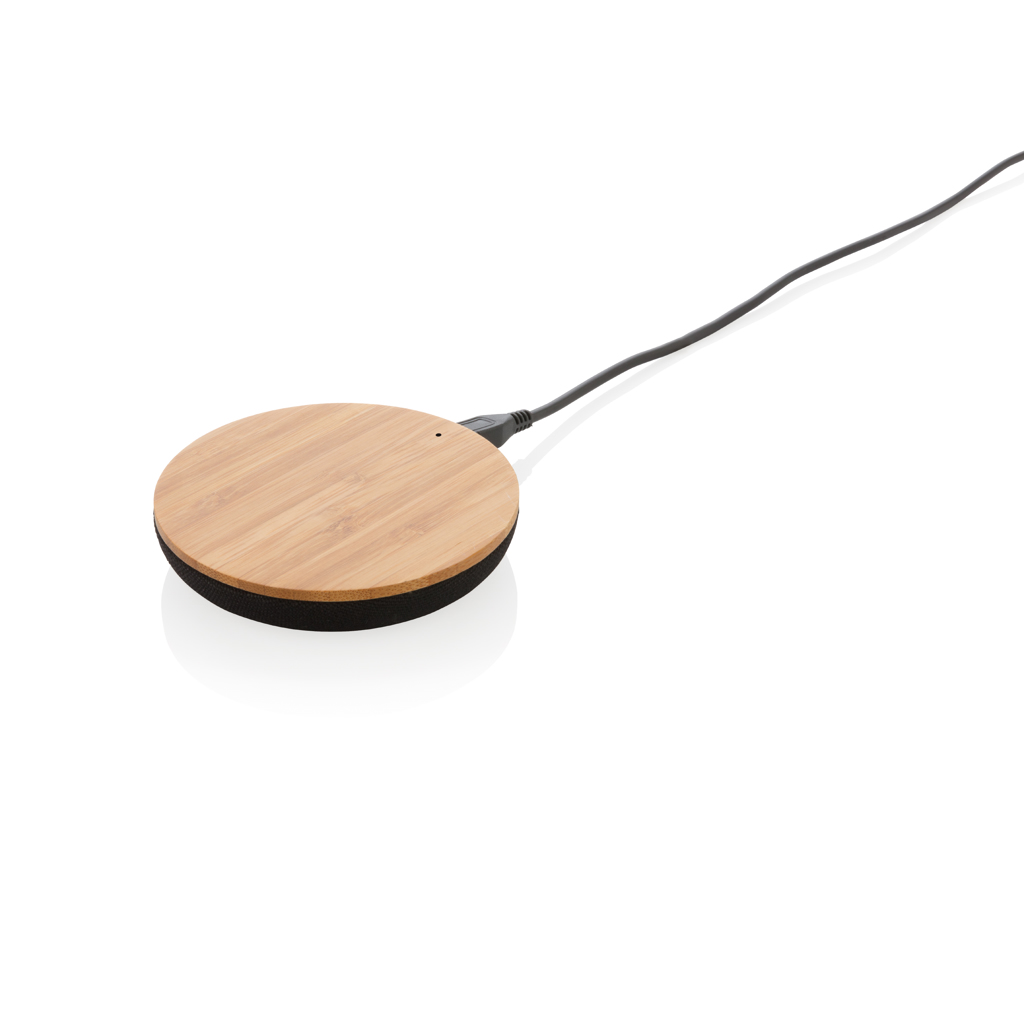 Bambus Qi Ladegerät 5W mit 30% recyceltem PET braun