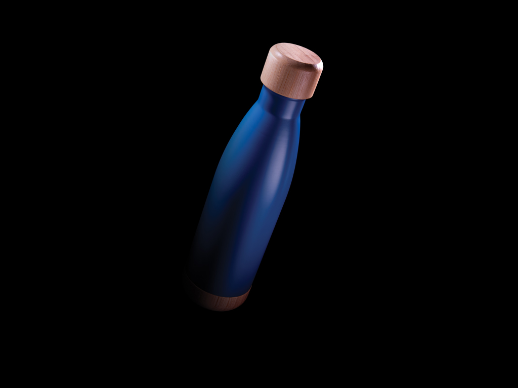 XD Collection Vakuum-Edelstahlflasche 520 ml mit Bambus-Deckel und -Boden