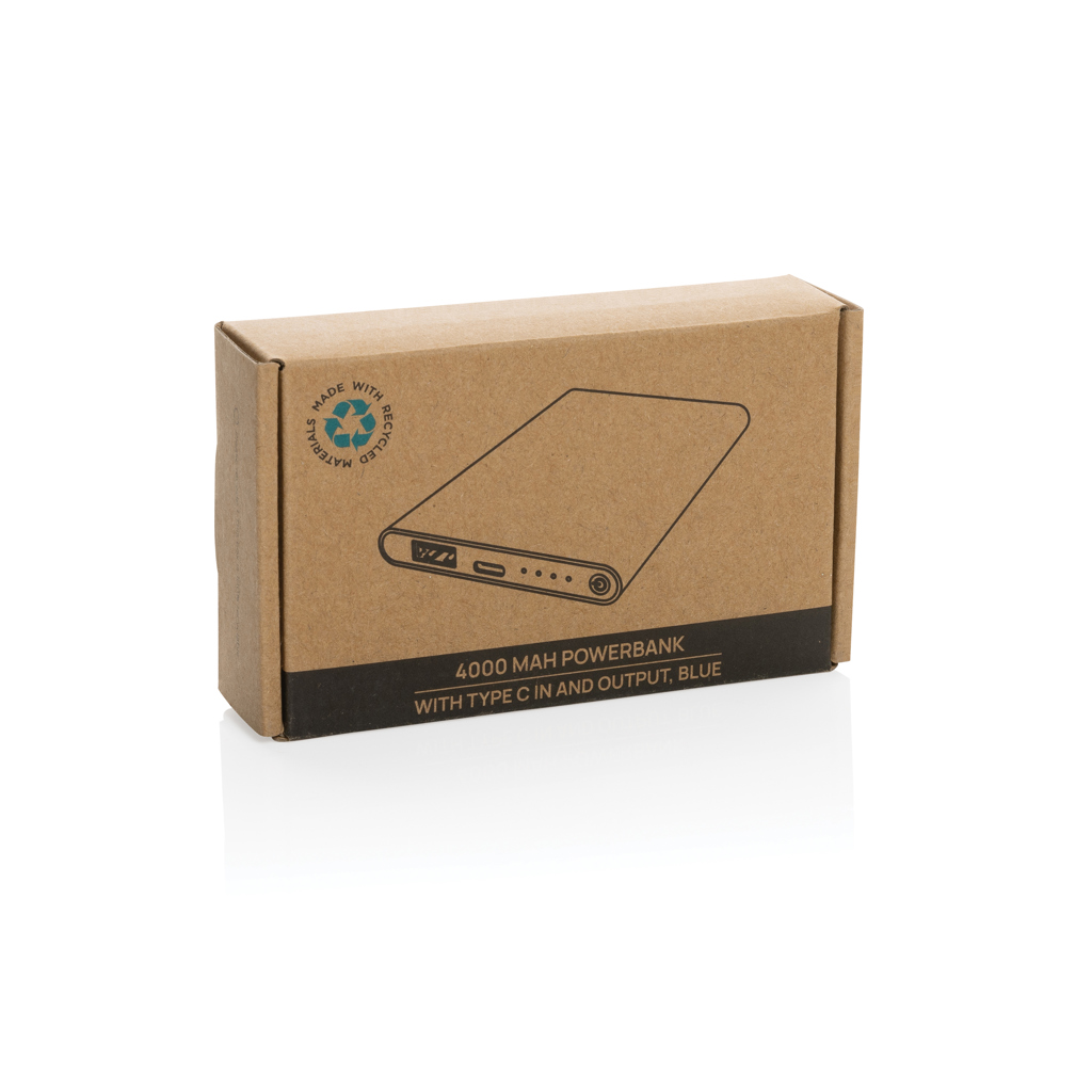 XD Collection 4.000 mAh Powerbank P322.42 aus RCS-recyceltem Aluminium und ABS, USB-C