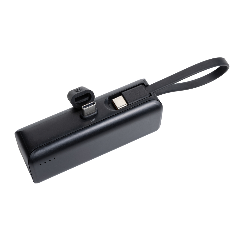 XD Collection Powerlink 3000 mAh Powerbank aus recyceltem ABS mit USB-C-Kabel XD Collection Powerlink 3000 mAh Powerbank aus recyceltem ABS mit USB-C-Kabel