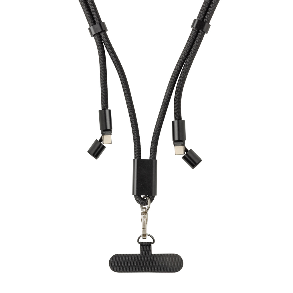 LoopAmp 160 cm USB-C-Ladekabel mit Umhängeband, 60 W, RCS rPET LoopAmp 160 cm USB-C-Ladekabel mit Umhängeband, 60 W, RCS rPET