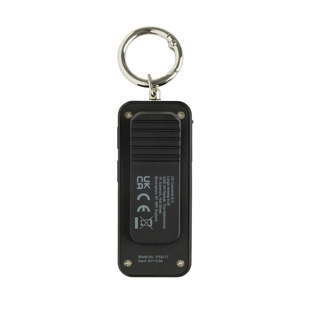 XD Collection GuardBuddy Personenalarm 150 dB mit USB-C-Akku, mit Logo bedruckbar