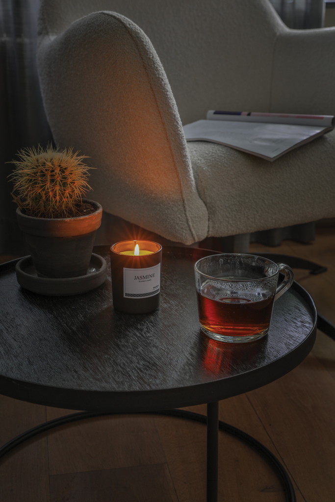 Ukiyo Duftkerze Jasmin im Glas mit Logo bedrucken