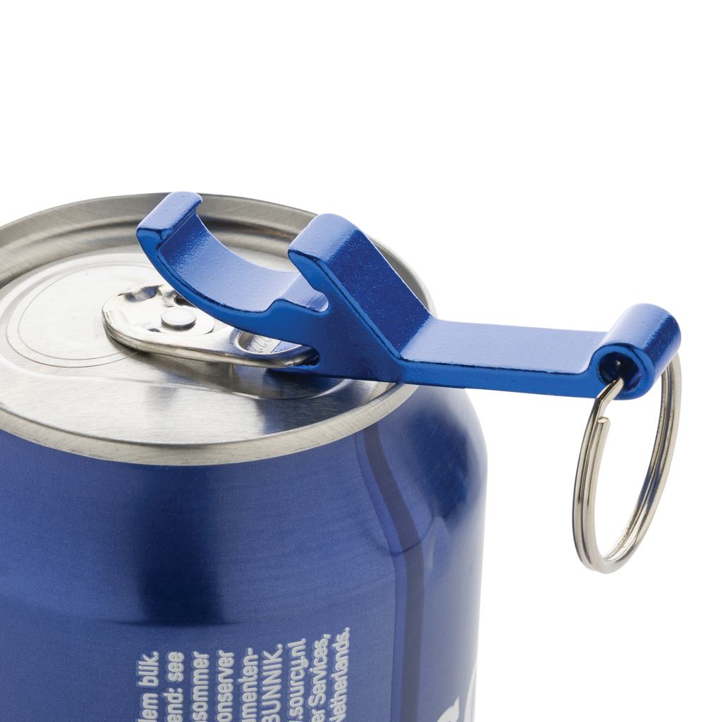 XD Collection Flaschen- und Dosenöffner-Schlüsselanhänger aus 79 % RCS-Recycling-Aluminium, mit Lasergravur