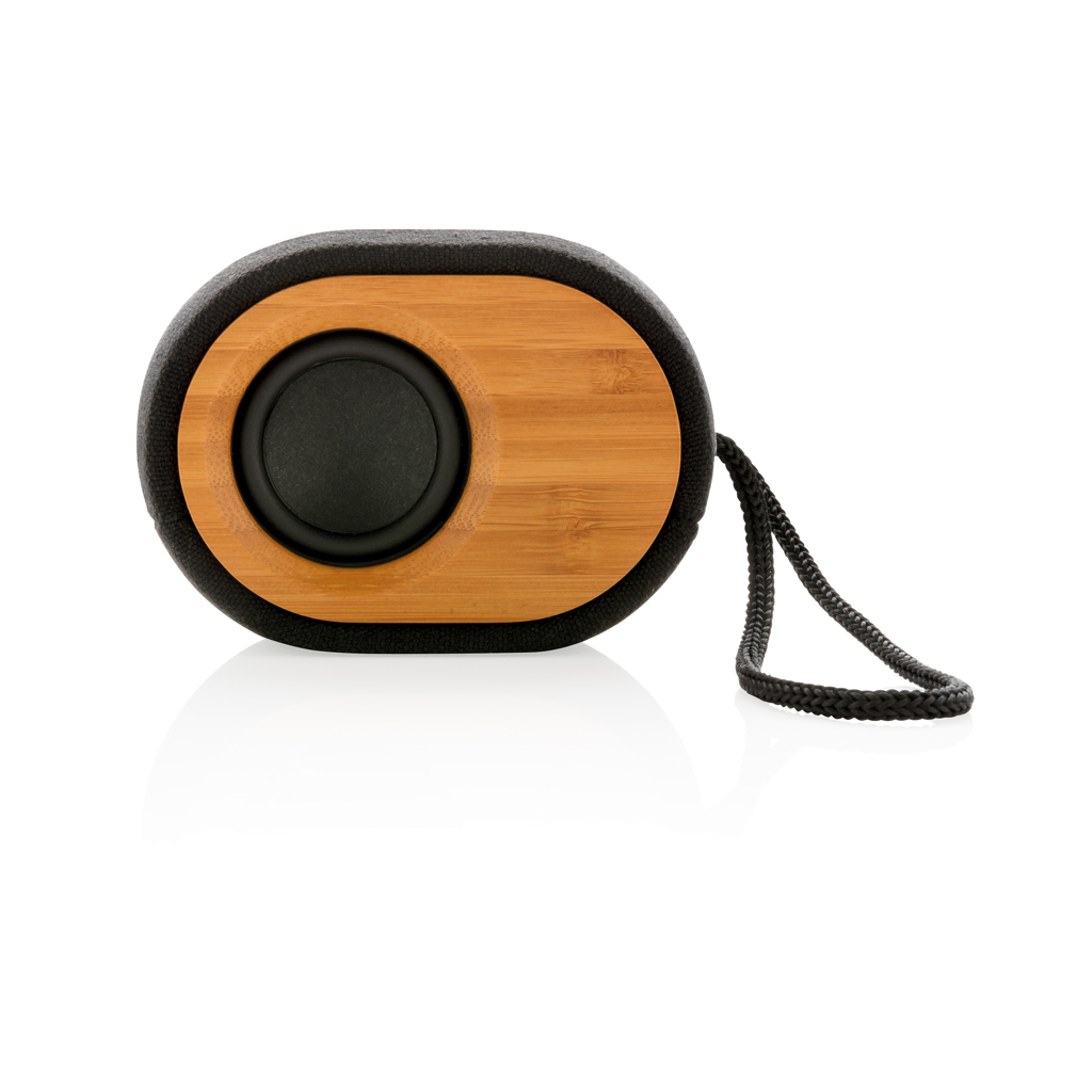 Recyceltes PET & Bambus Bluetooth Lautsprecher – schwarz