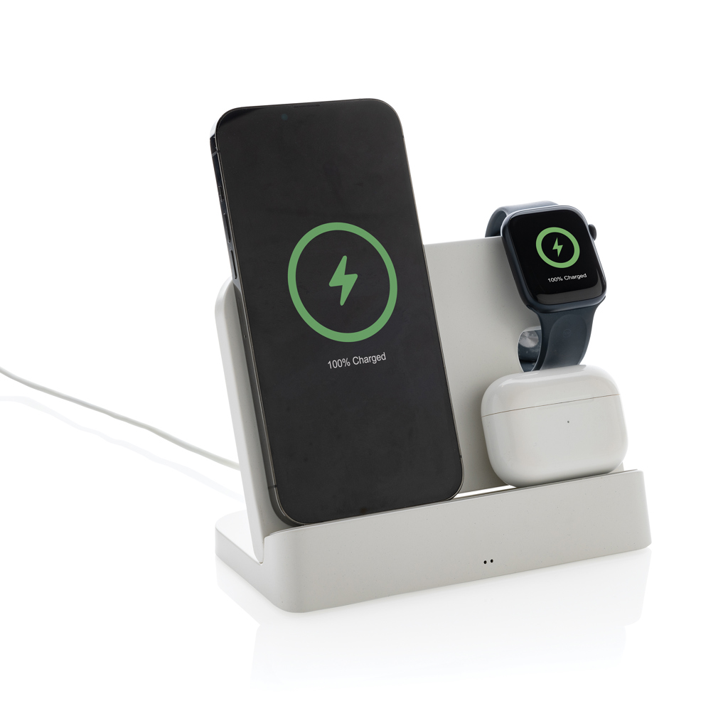 Joltz DuoCharge 15W Faltbarer Ladeständer mit iWatch-Slot aus RCS ABS – Exklusives Werbegeschenk für Events