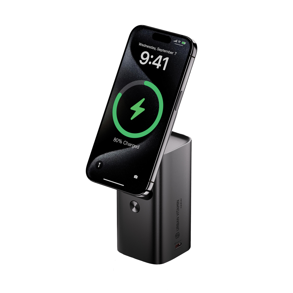 Powerbank 100W 15000mAh Magnet-Stand, PVC-frei grau