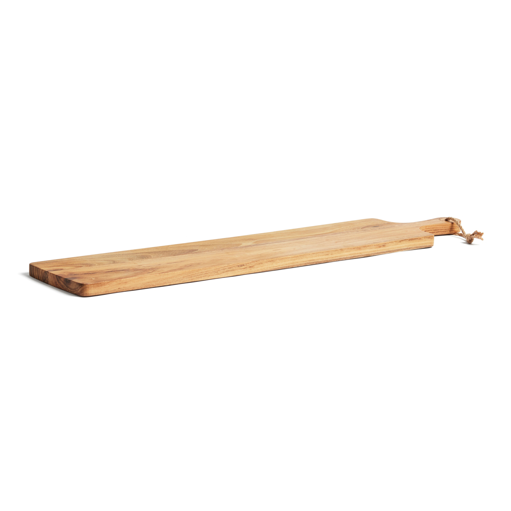VINGA Buscot langes Servierbrett aus FSC-Teakholz, 75 cm, mit Logo-Gravur VINGA Buscot langes Servierbrett aus FSC-Teakholz, 75 cm, mit Logo-Gravur