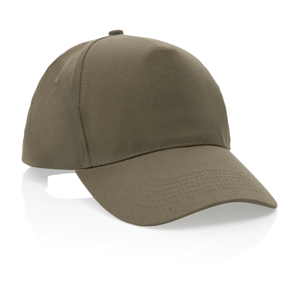 Impact 5-Panel Cap aus recyceltem Baumwoll-Polyester-Twill mit AWARE Tracer – bedruckbar