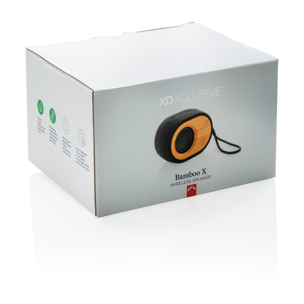 Recyceltes PET & Bambus Bluetooth Lautsprecher – schwarz