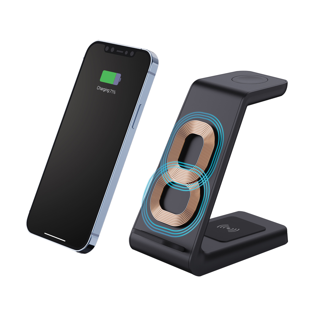 Urban Vitamin Fairfield 3-in-1 Wireless Charger aus recyceltem ABS Urban Vitamin Fairfield 3-in-1 Wireless Charger aus recyceltem ABS