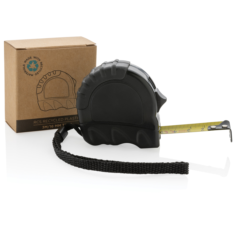 XD Collection Maßband 3 m aus recyceltem ABS, RCS-zertifiziert, mit Logo bedruckbar