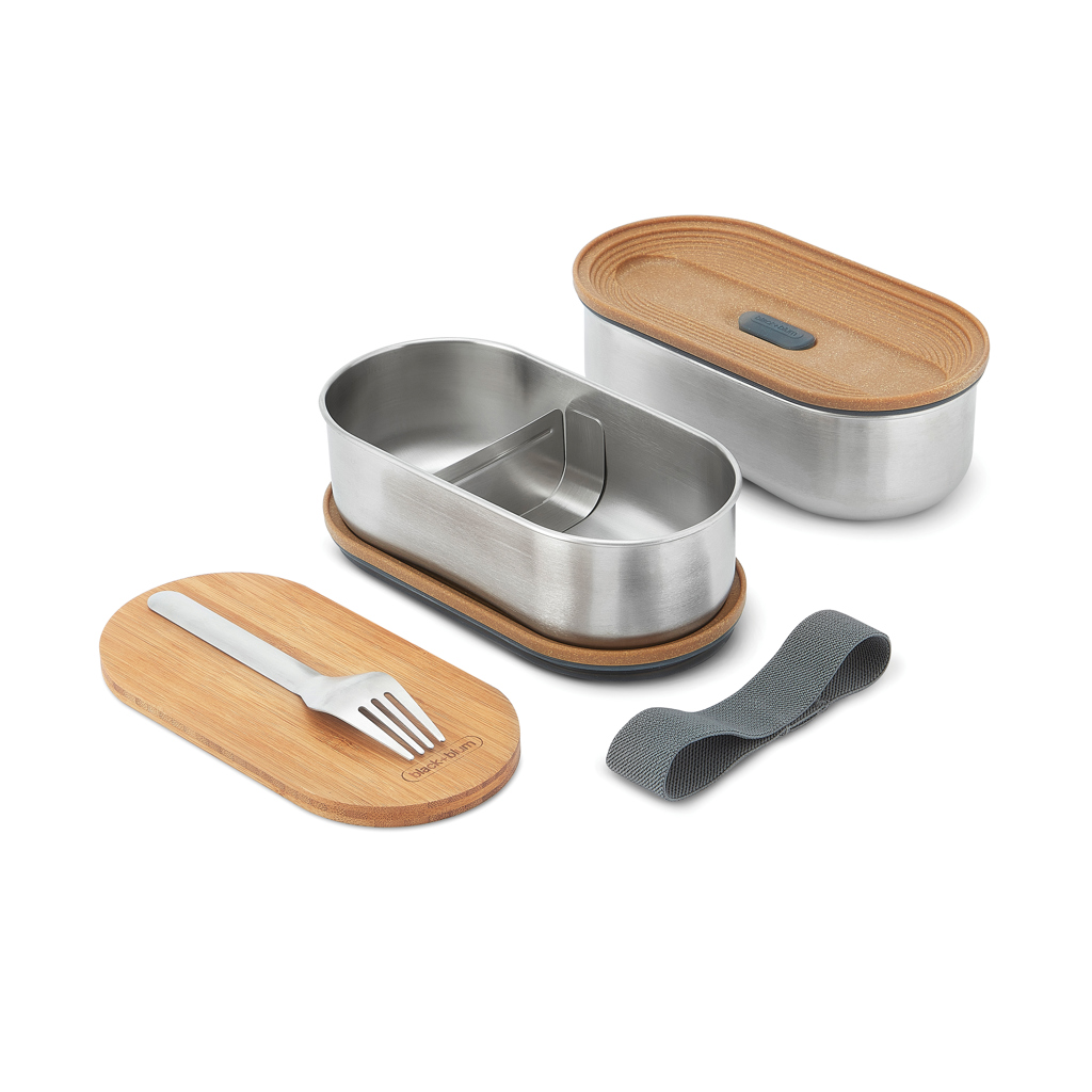 Black+Blum Bento Box 1L Edelstahl mit Bambusdeckel — gravurfähig Black+Blum Bento Box 1L Edelstahl mit Bambusdeckel — gravurfähig