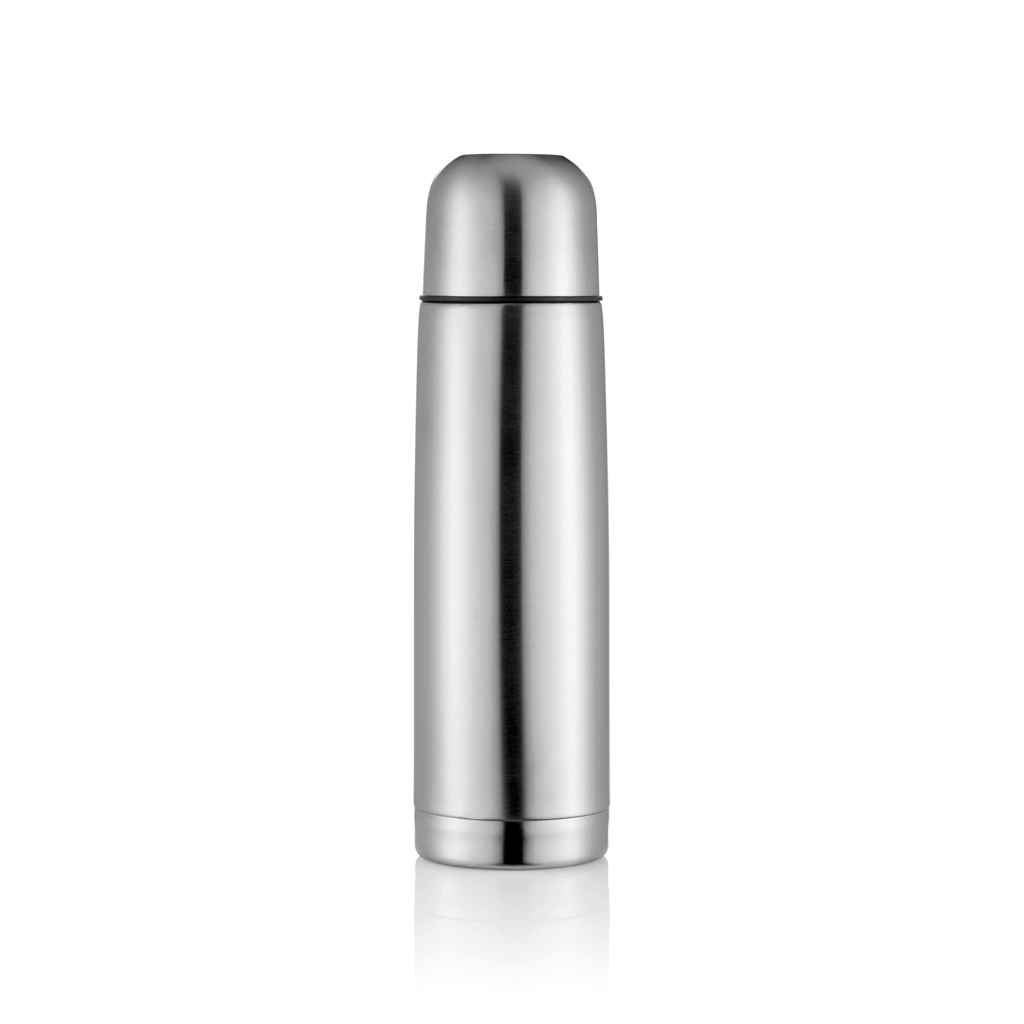 Isolierflasche Mono 500 ml, doppelwandig vakuumisoliert mit Druckverschluss und Trinkbecher — XD Collection Isolierflasche Mono 500 ml, doppelwandig vakuumisoliert mit Druckverschluss und Trinkbecher — XD Collection
