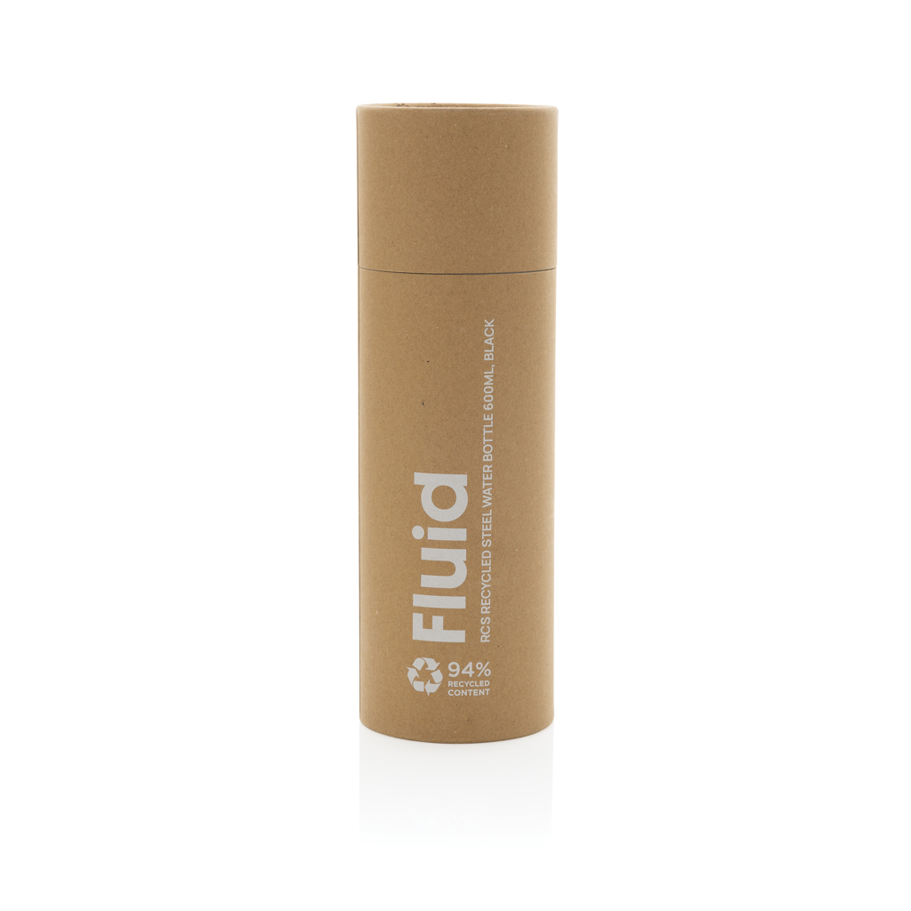 XD Collection Fluid Thermoflasche 600ml aus RCS-recyceltem Stahl mit Logo