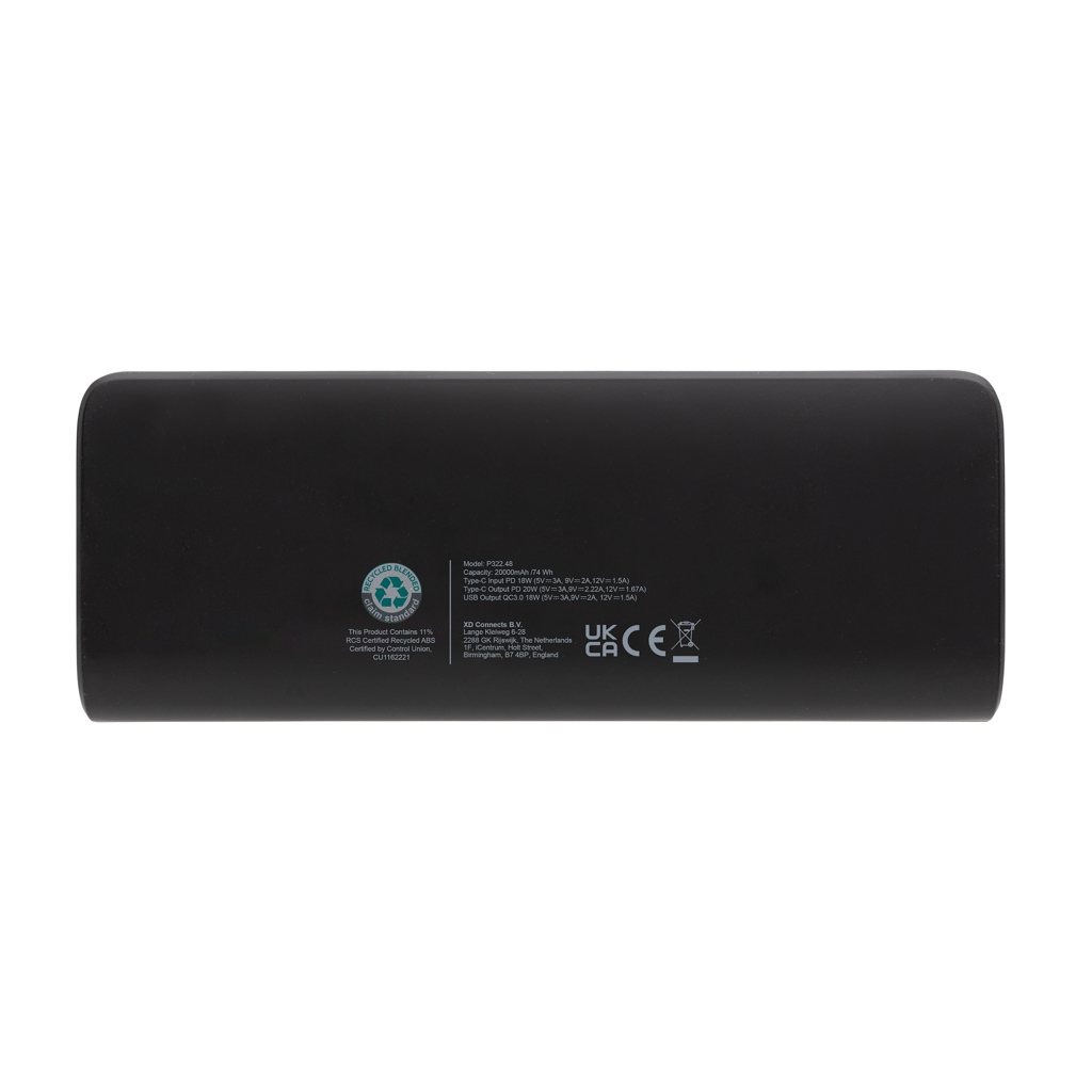 FlashCharge Powerbank 20000mAh RCS rPlastik – Kompaktes Werbegeschenk mit Logo FlashCharge Powerbank 20000mAh RCS rPlastik – Kompaktes Werbegeschenk mit Logo