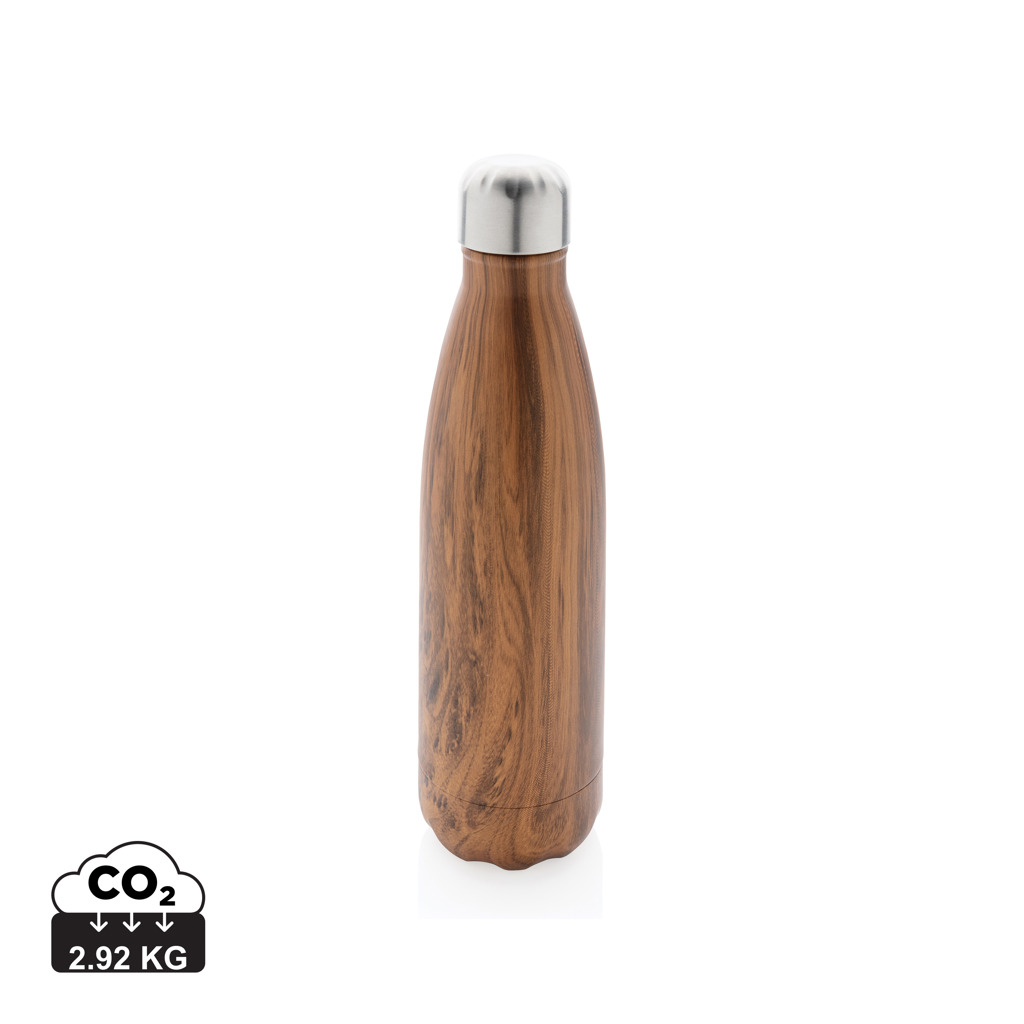 XD Collection Edelstahl-Trinkflasche 500ml mit Holzoptik, vakuumisoliert XD Collection Edelstahl-Trinkflasche 500ml mit Holzoptik, vakuumisoliert