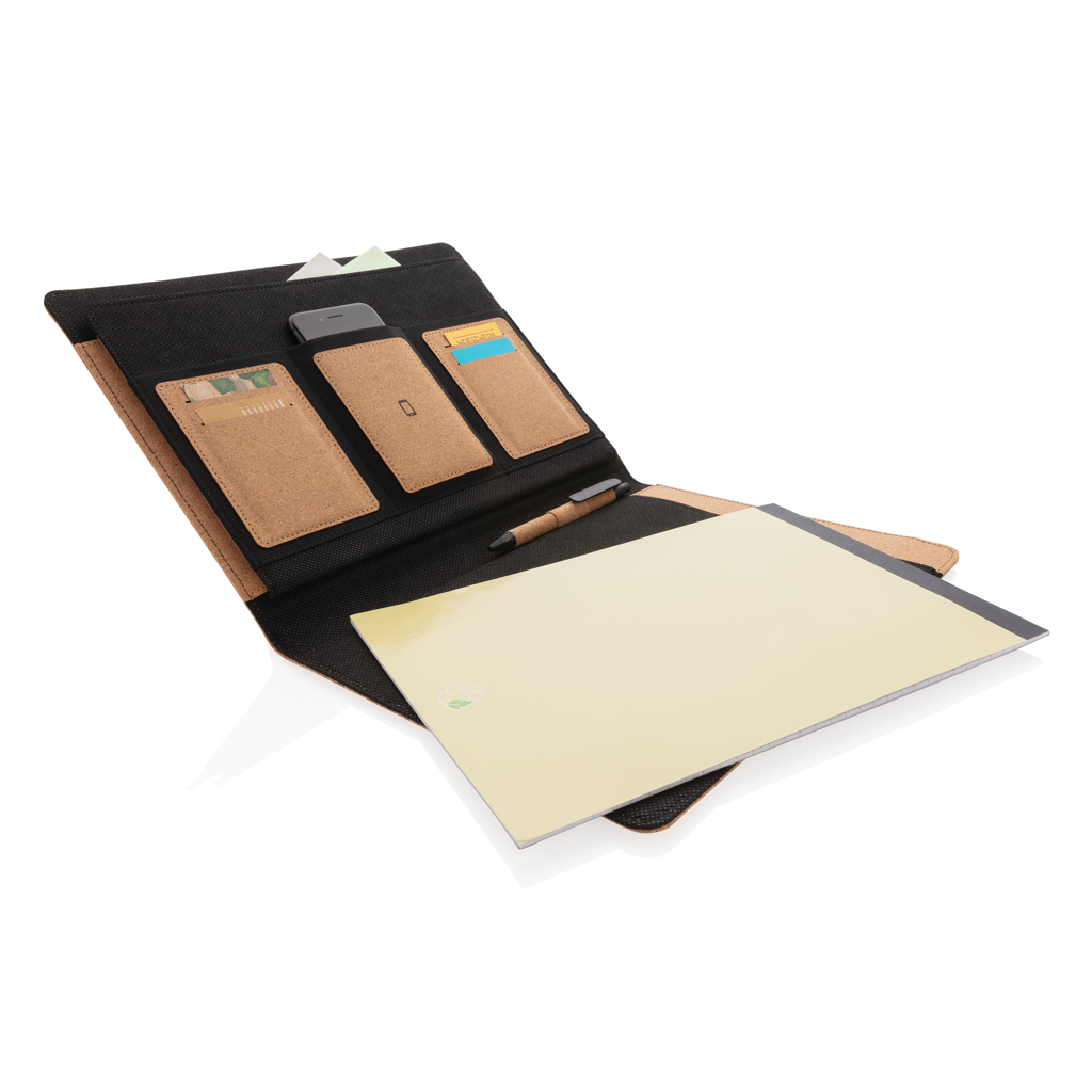Kork A4 Portfolio-Set mit recyceltem Papier & Stift – braun Kork A4 Portfolio-Set mit recyceltem Papier & Stift – braun
