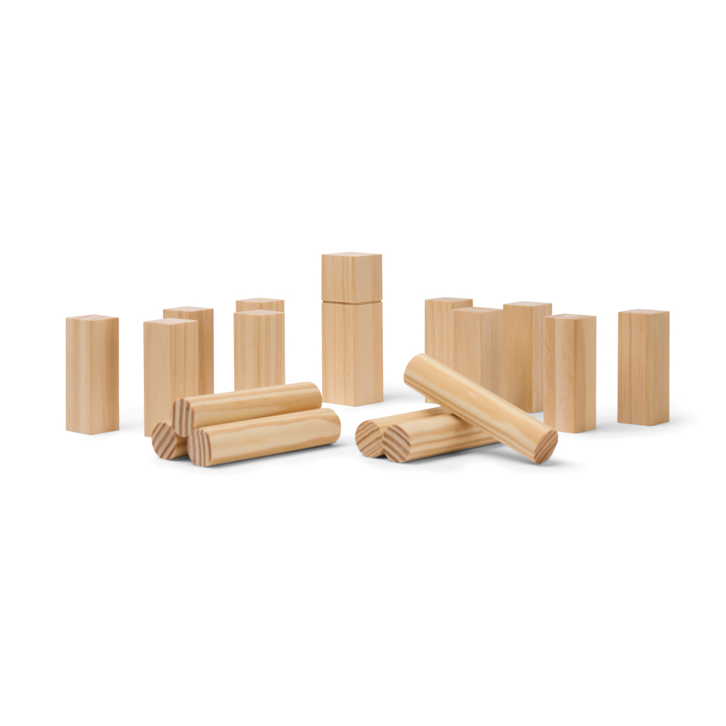 VINGA Kubb Mini Spiel aus FSC®-Holz mit Logo bedruckbar
