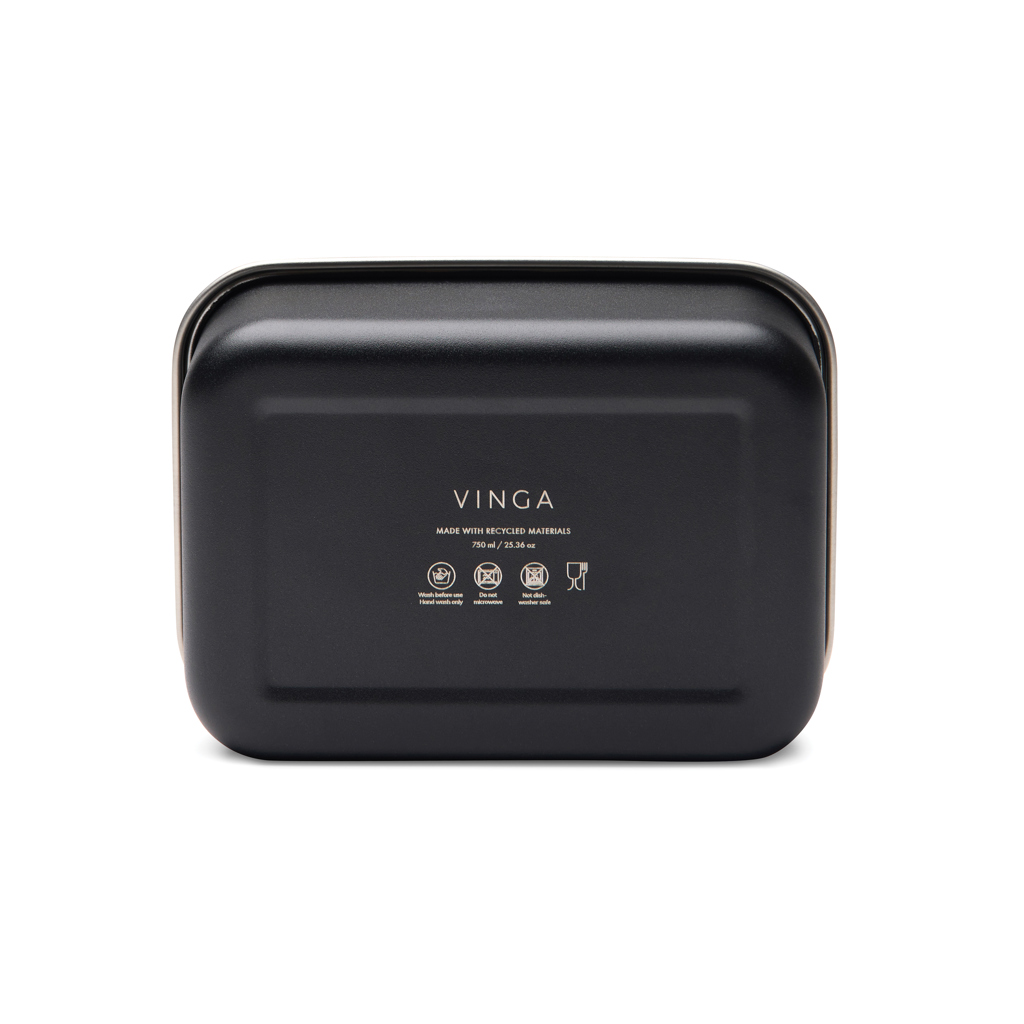 VINGA Parks Lunchbox aus RCS-Edelstahl 750 ml, schwarz, mit Logo veredelbar VINGA Parks Lunchbox aus RCS-Edelstahl 750 ml, schwarz, mit Logo veredelbar