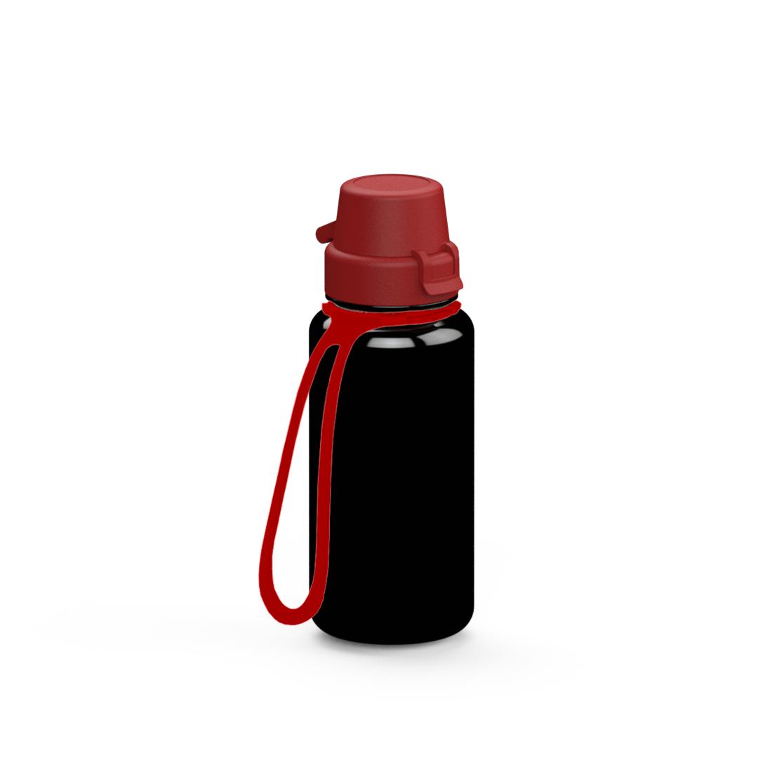 Trinkflasche "School", 400 ml, inkl. Strap – schwarz Trinkflasche "School", 400 ml, inkl. Strap – schwarz