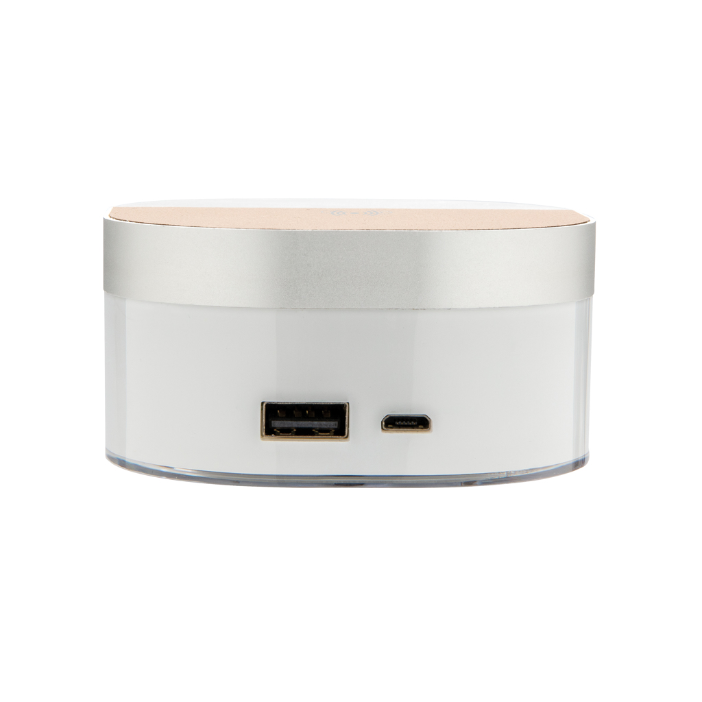 Qi 5W Wireless Ladeuhr mit Aluminium – weiß
