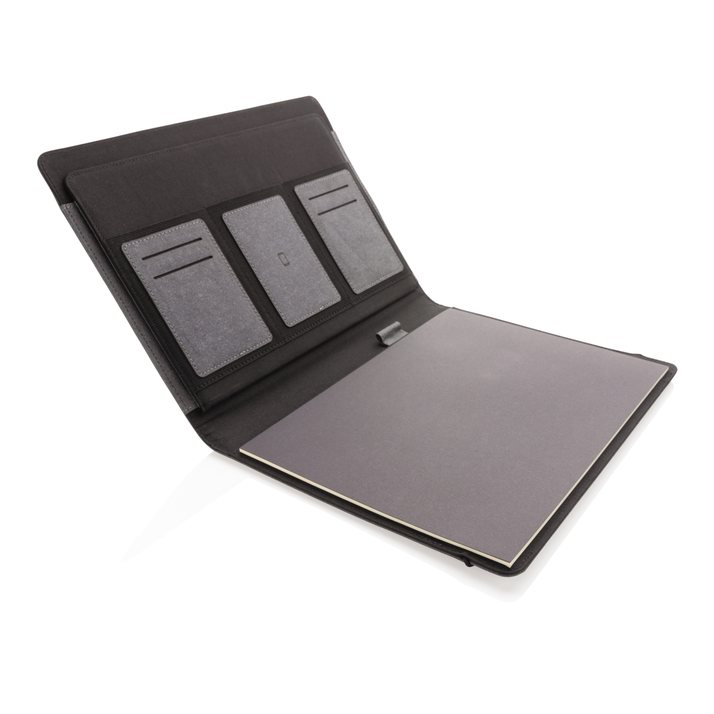 A4 Portfolio aus PU mit Notizblock, grau – XD Collection (mit Logo veredelbar) A4 Portfolio aus PU mit Notizblock, grau – XD Collection (mit Logo veredelbar)