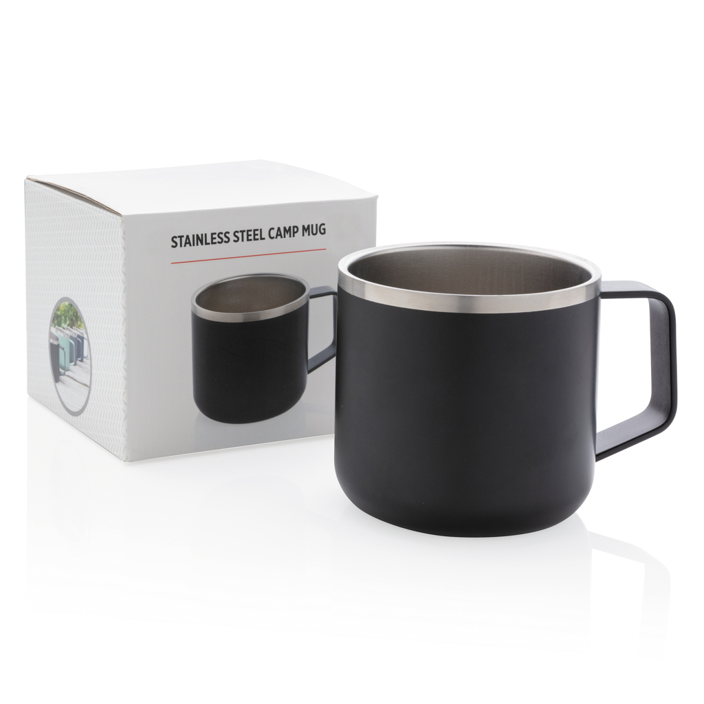 XD Collection Camping-Tasse Edelstahl 350 ml doppelwandig isoliert mit Logo