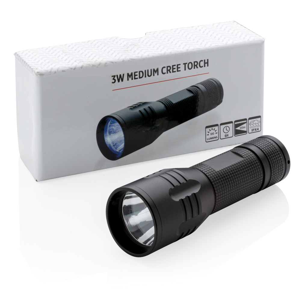 XD Collection 3W CREE LED Taschenlampe Aluminium — mit Logo veredelbar XD Collection 3W CREE LED Taschenlampe Aluminium — mit Logo veredelbar