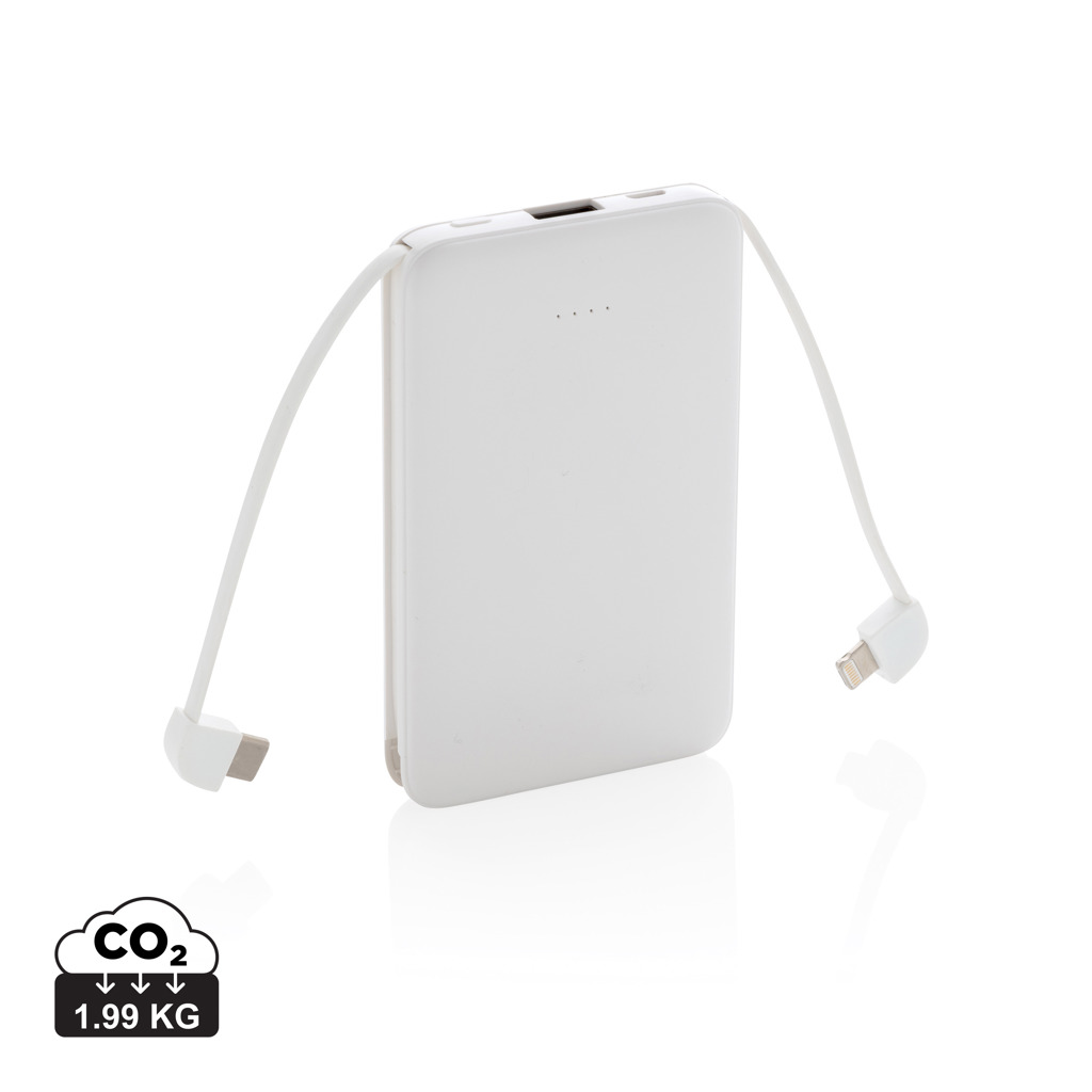 XD Collection 5.000 mAh Powerbank P322 mit 3 integrierten Kabeln – als Werbegeschenk bedruckbar XD Collection 5.000 mAh Powerbank P322 mit 3 integrierten Kabeln – als Werbegeschenk bedruckbar