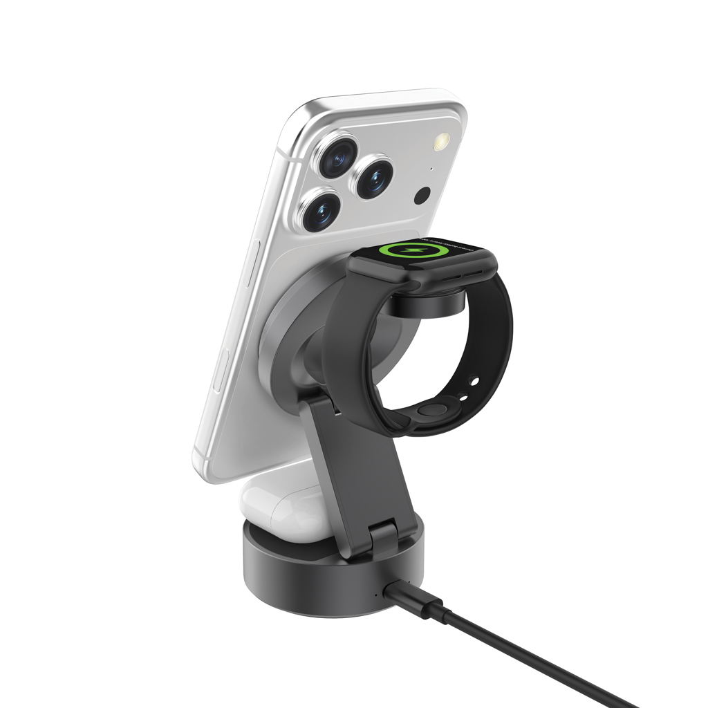 XD Xclusive Quantum kabelloses 3-in-1-Ladegerät 25 W mit Logo