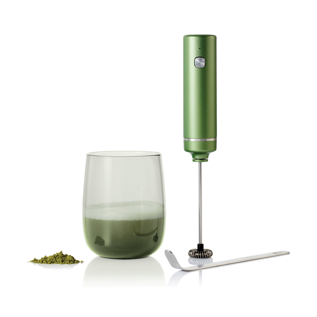 AdHoc Matcha-Genießerset Chado mit Aufschäumer, Glas und Löffel – mit Logo bedruckbar AdHoc Matcha-Genießerset Chado mit Aufschäumer, Glas und Löffel – mit Logo bedruckbar