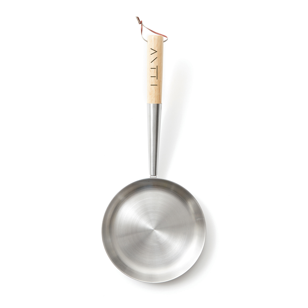 VINGA Vici Outdoorpfanne aus Edelstahl mit Holzgriff – individuell bedruckbar