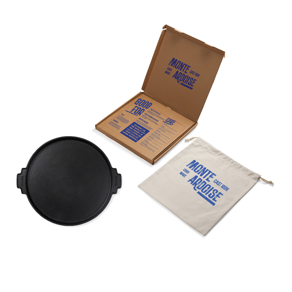 VINGA Monte Ardoise Grillplatte 30cm aus Gusseisen — Premium-Werbegeschenk mit Logo