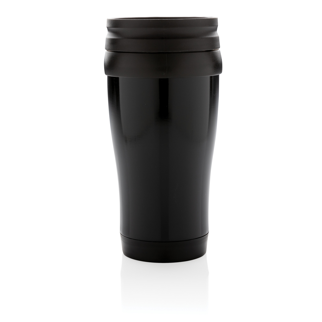 XD Collection Edelstahlbecher 350 ml mit Schiebedeckel, schwarz